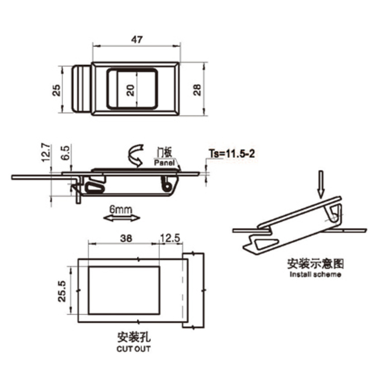 หัวเข็มขัดเลื่อนแบบฝัง-C9201-1