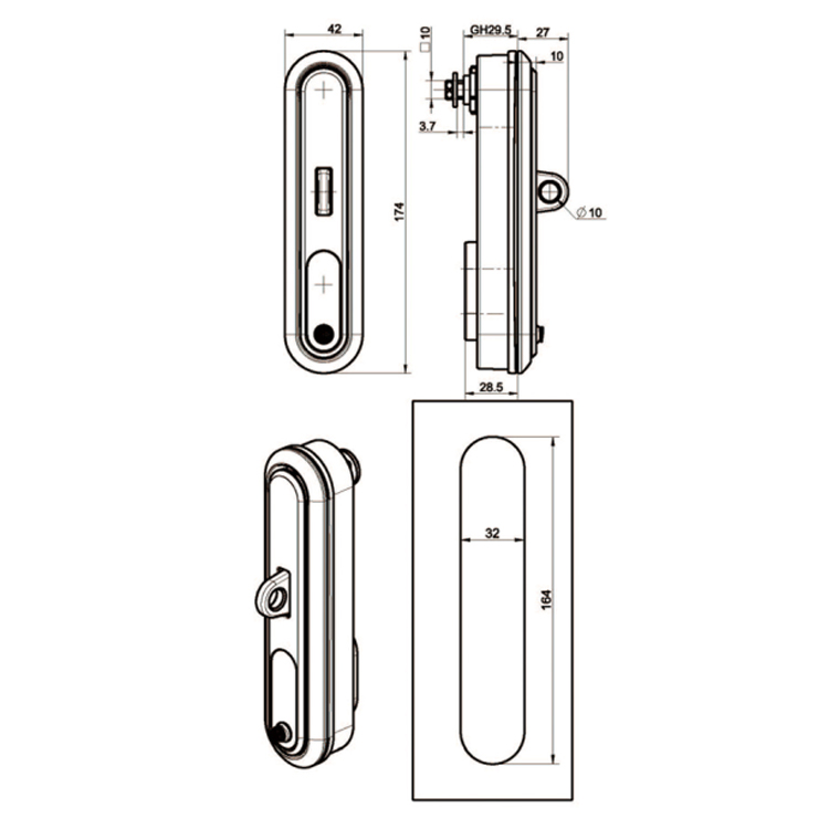 กุญแจป้องกันการงัดแงะประเภท Crank Lock-A7124