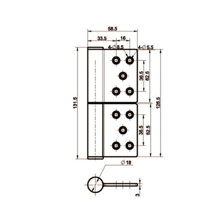 บานพับแบบถอดได้ในตัวสแตนเลส-B2228-14