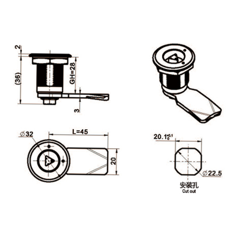 ประเภทเครื่องมือ Cam Lock-A6014