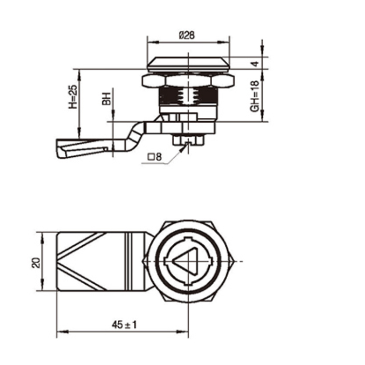 เครื่องมือป้องกันการงัดแงะประเภท Cam Lock-A6017